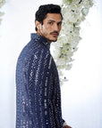 Midnight Mirror Work Sherwani Set