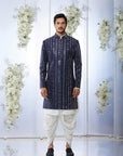 Midnight Mirror Work Sherwani Set