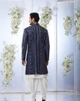 Midnight Mirror Work Sherwani Set
