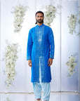 Royal Blue Mirror Work Kurta Set