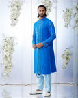 Royal Blue Mirror Work Kurta Set