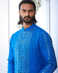 Royal Blue Mirror Work Kurta Set