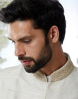 Cream Gold Sherwani Set