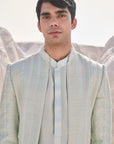 Sea Green Pearl Open Sherwani Set