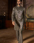 Grey Metallic Sherwani Set