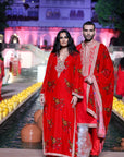 Surkh Laal Vevet Kaftaan set