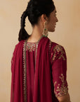 Maroon Anarkali With Palazzo Set