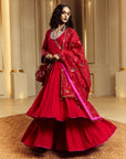 Surkh Laal Anarkali gharara set