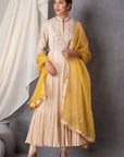 Toosh Anarkali Set With Yellow Dupatta
