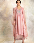 Enticing Fresh Old Rose Multicolour Floral Embroidered Kurta Set