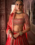 Red Zardosi Lehenga Set