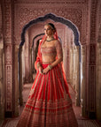 Red Zardosi Lehenga Set