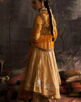Yellow Silk Embroidered Anarkali Set