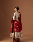 Toosh Silk Chanderi Anarkali With Toosh Emb Pants And Geo Tussar Dupatta