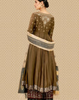 Elegant Embroidered Anarkali Kurta, Izhaar & Dupatta Set