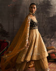 Yellow Silk Embroidered Anarkali Set