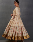 Marble Silk Chanderi Printed Embroidered Anarkali - Ready to Ship