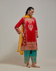 Red Gota & Marrori Work Kurta Set