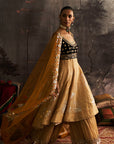 Yellow Silk Embroidered Anarkali Set