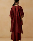 Maroon Kaftan With Palazzo Set