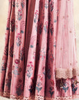 Old Rose Embroidered Angrakha Style Kurta Set