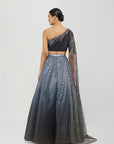 Metallic Skirt And Beaded Top - Onyx