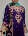 Purple Gota & Marrori Work Kurta Set