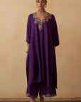 Purple Kaftan With Palazzo Set