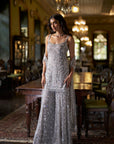 Silver Sequin Sharara Set