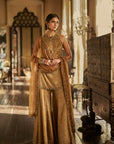 Gold Jewelled Sharara Set