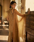 Gold Jewelled Sharara Set