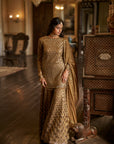 Antique Gold Sequin Sharara Set