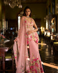 Pink Three-Dimensional Sharara Set