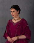 Falsa Silk Chanderi Embroidered Shor Kurta Set - Ready to Ship