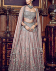 French Rose Aurum Tissue Lehenga