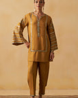 Mustard Short Kurti With Salwar Set