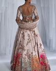 Jasmine Beige Ombre Raw Silk Bridal Lehenga Set