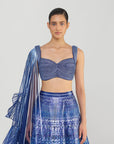 Metallic Crystalvein Top And Ikat Skirt
