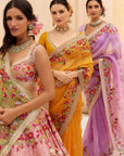 Zardozi Border Saree Set