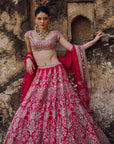 Cherry Red Anita Lehenga Set