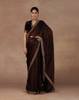 Burgundy Jamawar Saree Set