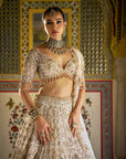 Ivory Gold Floral Lehenga Set