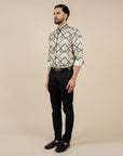 Creme Ivory Printed Shirt