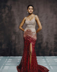 Vermilion Glint Gown