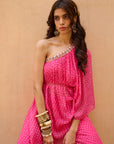 Jaipur Pink One Shoulder Set