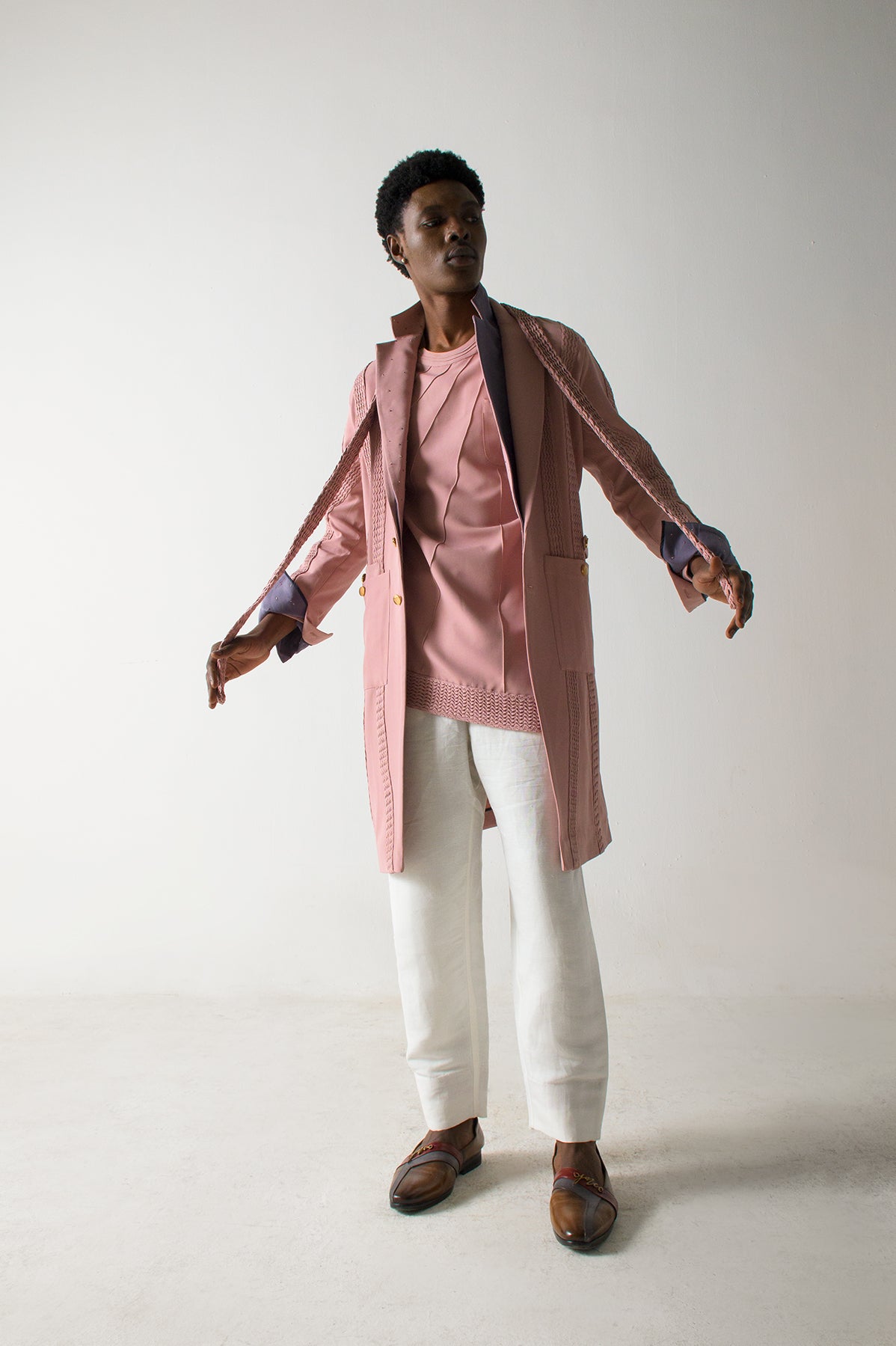 Mr. Pink Overcoat Set