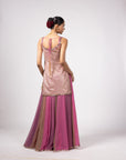 Dark Blush Kurta Lehenga Pants Set
