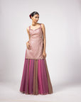 Dark Blush Kurta Lehenga Pants Set