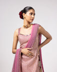 Dark Blush Kurta Lehenga Pants Set