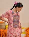 Rose Pink Kurta – Cape Set